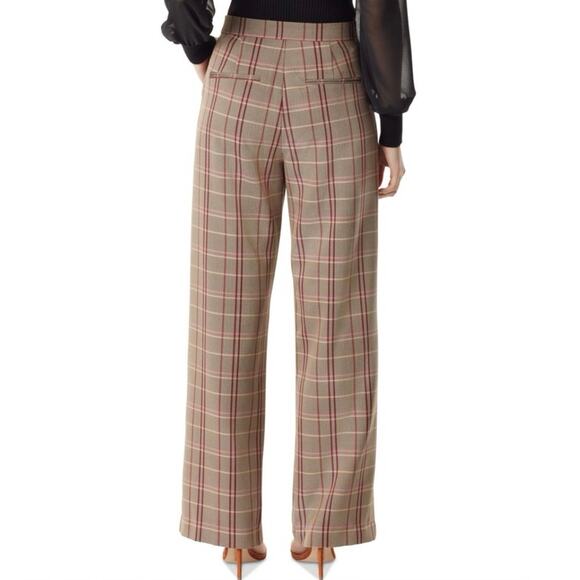Sam Edelman Wild Aster plaid wide leg slacks pants buckle size 8 womens - Picture 2 of 9